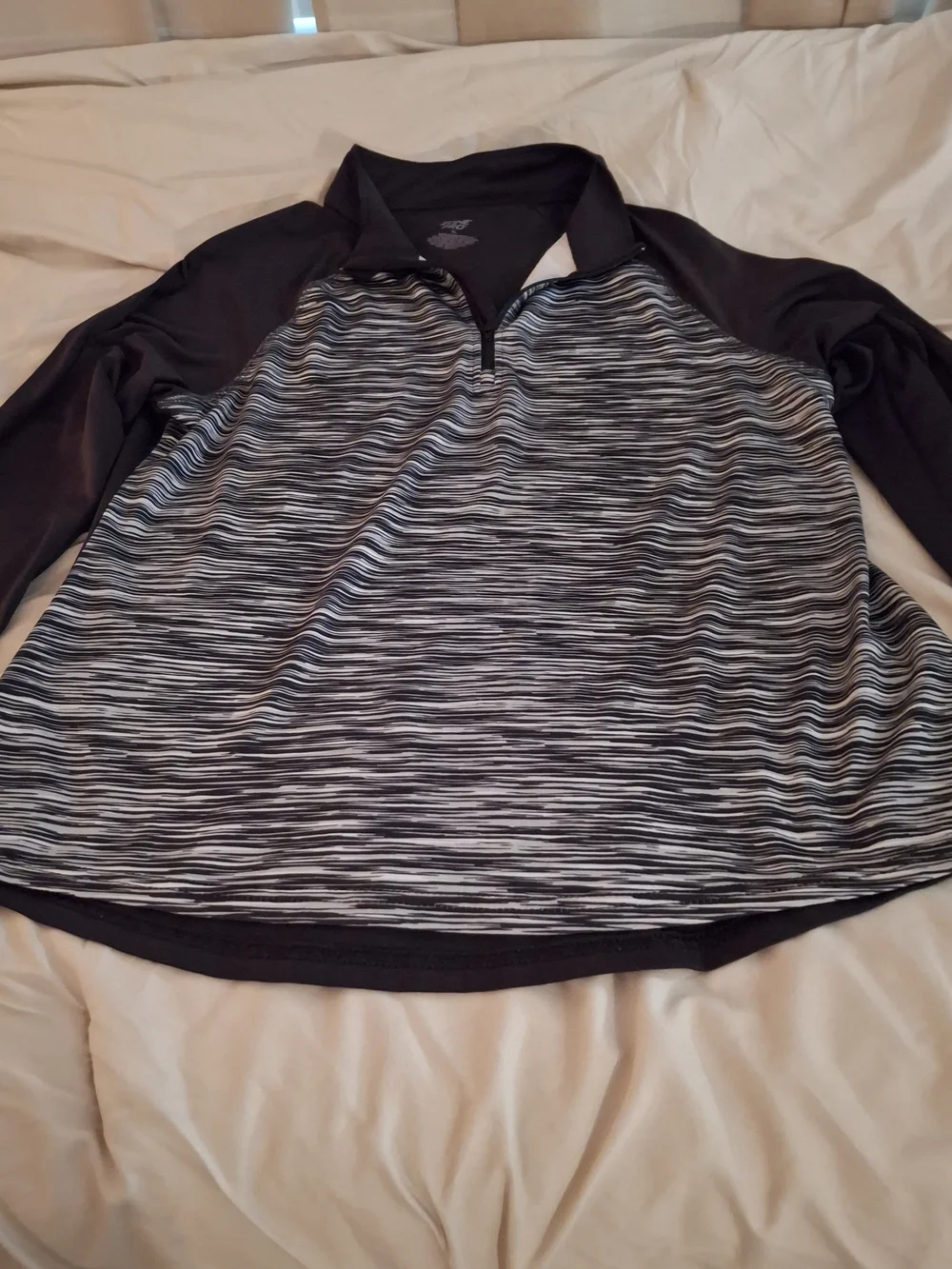 Zone Pro Black & Gray Space-Dye Quarter Zip Pullover